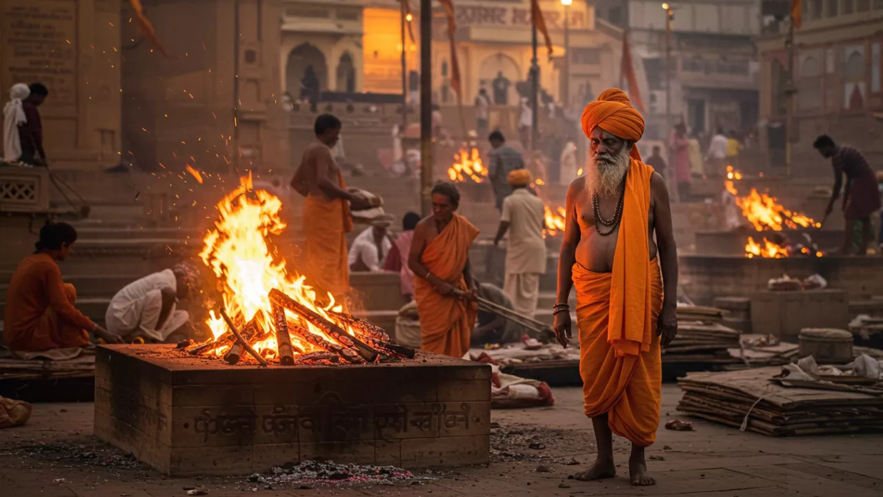 Morning yoga and aarti at Assi Ghat